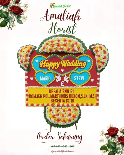 Karangan Papan Bunga Pernikahan di Penjaringansari